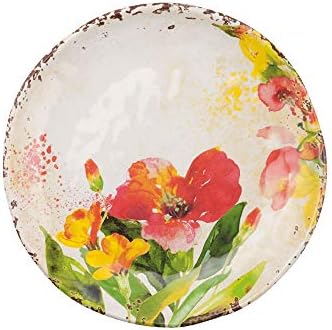 UP UPware Tropical Hibiscus Melamine Round Dessert Plates, Small Serving Plates, for Appetizer, Snacks, and Side Dishes, Multicolor, 6 Inch, Set of 4 - Image 2