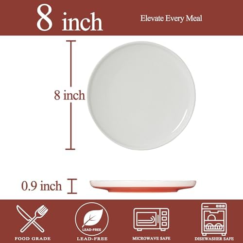 8-Inch Salad Plates, Set of 4, Stardust Glaze White - Image 3