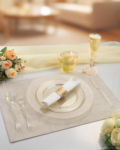 Goodluck 320PCS Glitter Fancy Disposable Dinnerware for 40 Guests - Image 3