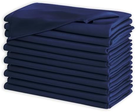 Hiasan Cloth Napkins Set of 12, 18 x 18 Inch, Navy Blue - Image 2