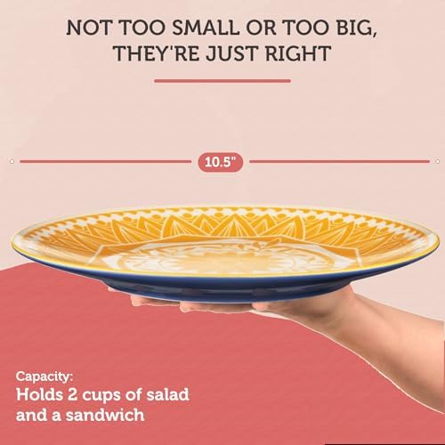 Annovero Dinner Plates, 10.5 Inch, Microwave & Dishwasher Safe, Set of 6 - Image 6
