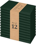 TWINY threads 12 Pieces 100% Cotton Cloth Napkins, 18"x18", Olive Green by TWINYThreads