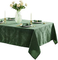 Newbridge Barcelona Damask Fabric Tablecloth, 60 x 144 Inch Rectangle, Hunter Green – No Iron, Soil Resistant Table Cover for Dining, Parties and Holidays by HomeBargainsPlus