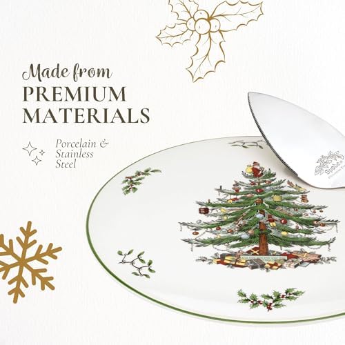 Spode – Christmas Tree – Christmas Tree Cake Plate and Server - Multicolored, Set of 2 - Image 4