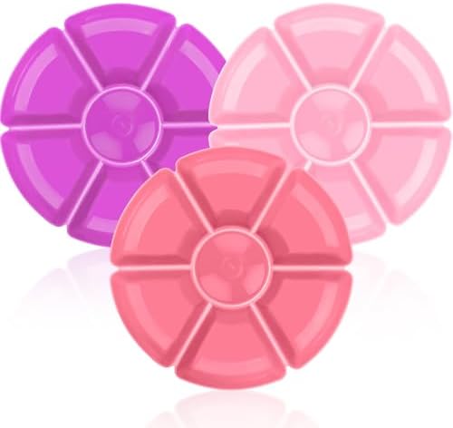 3 Round Plastic Serving Trays 11 Inch 7 Comp by Unknown