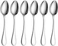 HornTide 6-Piece Dinner Spoon Set Table Spoon Flatware Stainless Steel Mirror Polishing 7-Inch 18cm by HornTide
