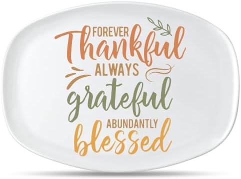 R HORSE Fall Thanksgiving Melamine Platter Gift, Reusable Serving Tray by RHORSE