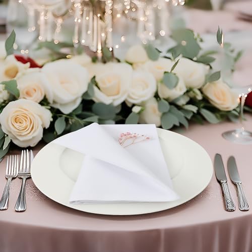 White Cloth Napkins Set of 8,18x18 inch,Formal Dinner Napkins,Made of 100% Microfibre,Washable Cloth Napkins,Good for Restaurant, Everyday use, Parties.(Snow White) - Image 6