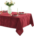 Newbridge Barcelona Damask Fabric Tablecloth, 60 x 120 Inch Rectangle, Burgundy – No Iron, Soil Resistant Table Cover for Dining, Parties and Holidays by HomeBargainsPlus