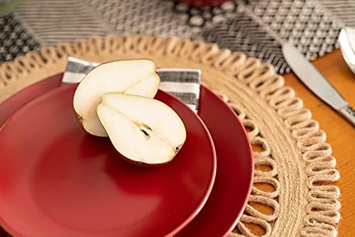 10 Strawberry Street Wazee Matte 8.25" Coupe Salad Plate, Set of 6, Red - Image 6
