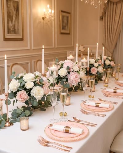 Supernal 60 Pack Rose Gold Plastic Silverware Cutlery Set with Napkin - Image 3