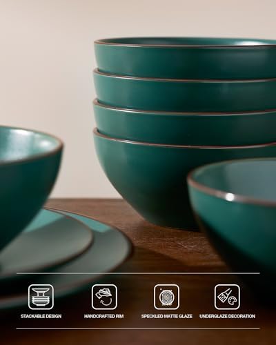 Famiware Venus Dinnerware Sets with Mugs, Ceramic Plates and Bowls for 4 - Image 6