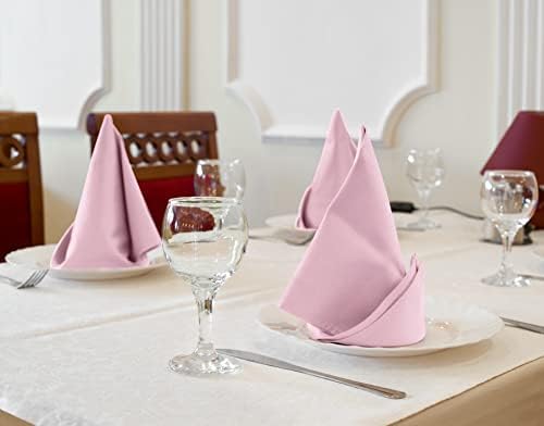 Utopia Kitchen Cotton Blend Pink Cloth Napkins [12 Pack, 18x18 Inch] - Image 2