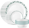 Corelle Spring Blossom Teal 18-Piece Round Dinnerware Set, Service for 6 by Corelle