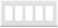 ELEGRP 5-Gang Decorative Wall Plates, Standard Size 4.52" H x 10.03" L Unbreakable Thermoplastic Faceplate Cover for Decorator Receptacle Outlet Switch, UL Listed (1 Pack, Glossy White)
