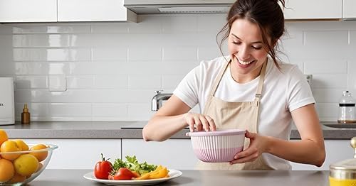 Mixing Bowls with Airtight Lids – 8 Piece Nesting Kitchen Set – BPA-Free, Leak-Proof & Stackable – Dishwasher, Microwave & Freezer Safe
