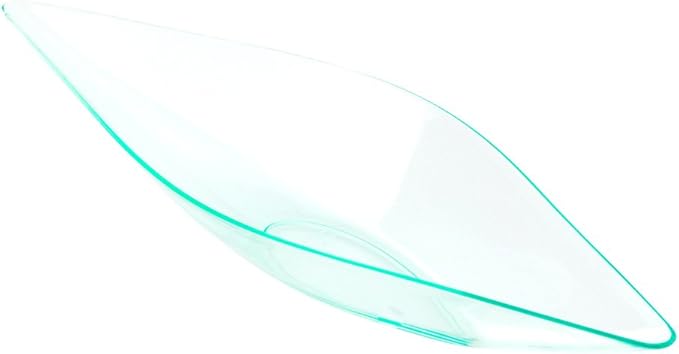 Restaurantware 1 Ounce Dipping Sauce Bowls 100 Disposable Dipping Sauce Dishes - Canoe Shaped Unique Design Seagreen Plastic Small Dishes For Dips Appetizers Desserts Or Samples