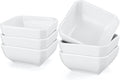 Yedio 3 Oz Square Dip Bowls Set of 6, White Ceramic Dipping Sauce Dishes, Mini Condiment Bowls for Soy Sauce, Sushi, BBQ, Ketchup, Vinegar, Party & Daily Use
