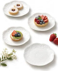 White Small Dessert Plates Set of 4,Ceramic Dinner Plates 6 Inch for Appetizer, Fruits, Cake, Salad,Microwave Safe,Christmas Gift by SHIDACHENG