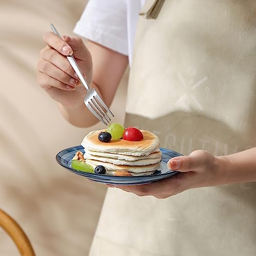 Selamica Ceramic Dessert Plates Set of 6,6 Inch Appetizer Plate for Kitchen for Cake Snacks Side Dish, Microwave Dishwasher Safe, Gradient Blue - Image 5