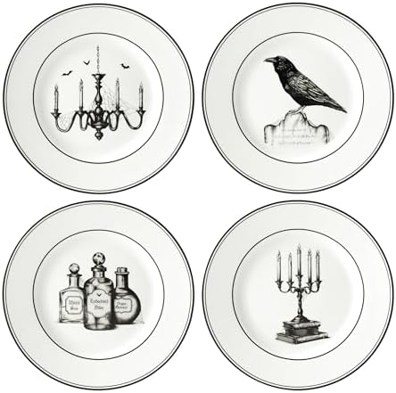 Lenox Vintage Halloween Porcelain Dessert Plates, Set of 4 by Lenox