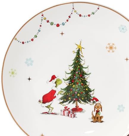 Lenox Merry Grinchmas Porcelain Christmas Dinner Plate Set for 4 - Image 3