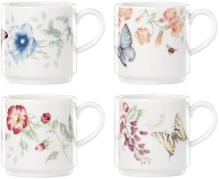 Lenox 890451 Butterfly Meadow 4-Piece Stacking Mug Set by Lenox