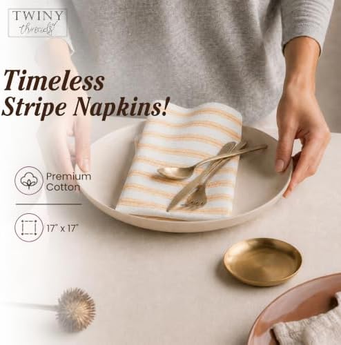 TWINY threads 4 Piece 100% Cotton Cloth Napkins, 18"x18", Mustard Yellow - Image 3