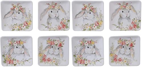 Sweet Bunny 6" Canape/Snack Plates, Assorted Designs, Set of 4 (Pack of 2) by CERTIFIEDINTERNATIONAL