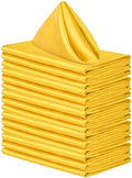 ANECO 16 Pack Square Satin Napkin Bright Silk Table Napkin Soft Smooth Fabric Table Napkin for Wedding Banquet Party Decoration, Yellow, 20 x 20 Inch by Aneco