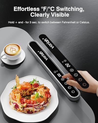 Warming Mat for Food,27.5x15.7'' XL Silicone Food Warming Mat,99H Continuous Heat,7 Temp Levels,℉/℃ Switch,Rollable & Portable Food Warming Mat for Buffet,Parties Daily Use-Graphite Gray - Image 3