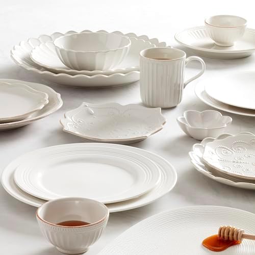 Lenox French Perle Scallop White Stoneware 24-Piece Dinnerware Set for 8 - Image 7