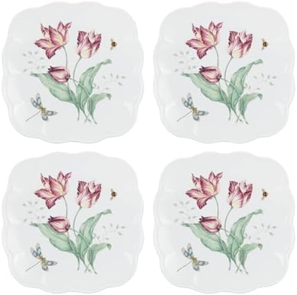 Lenox 894308 Butterfly Meadow Square 4-Piece Accent Plates by Lenox