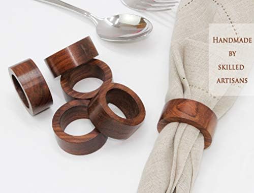 COTTON CRAFT Solid Wood Napkin Rings - Set of 12 Classic Napkin Rings - Image 4