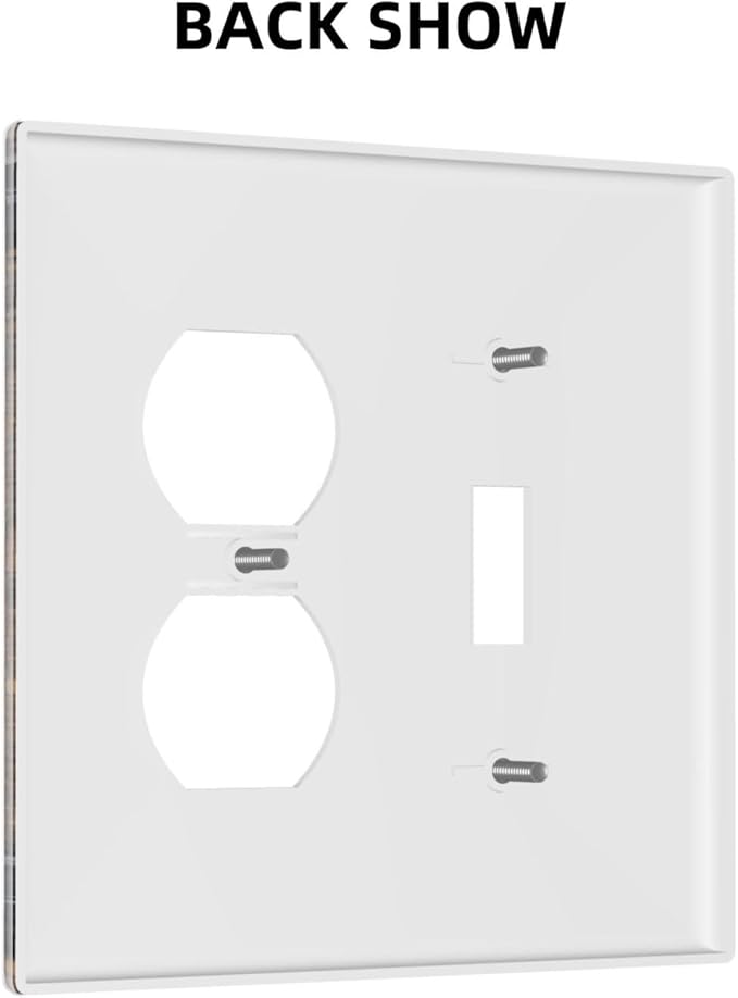Light Switch Cover Plate Rustic Barn Door Vintage Country Wood Board 2 Gang Decorative Switch Plates 1 Toggle Duplex Combo Outlet Covers GFCI Wall Plates for Farmhouse Cabin Decor