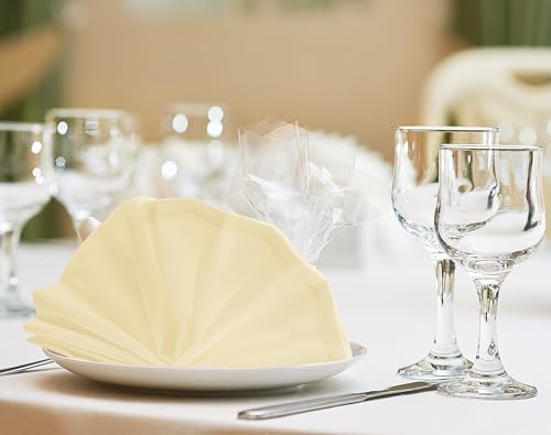 Utopia Home [24 Pack, Ivory] Cloth Napkins 17x17 Inches, 100% Polyester - Image 5