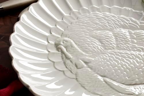 Lenox French Perle White 18in Large Serving Platter Carved Turkey Stoneware - Image 5