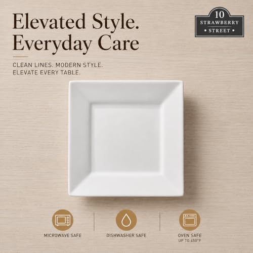 10 Strawberry Street 6" Catering Square Appetizer Plate, Set of 12 - Image 7