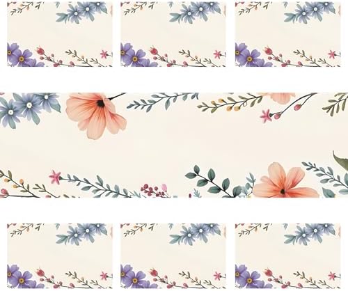 ANNA QUEEN Spring Floral Table Runner and Placemats Set of 6, 13"x72" Table Runner with 12"x18" Placemats, Watercolor Flower Dining Table Decor for 4 to 6 People, Summer Kitchen Decoration - Image 3