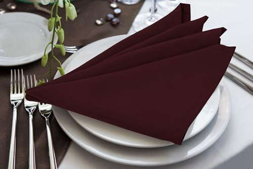Utopia Home [24 Pack, Burgundy] Cloth Napkins 17x17 Inches, 100% Polyester - Image 3