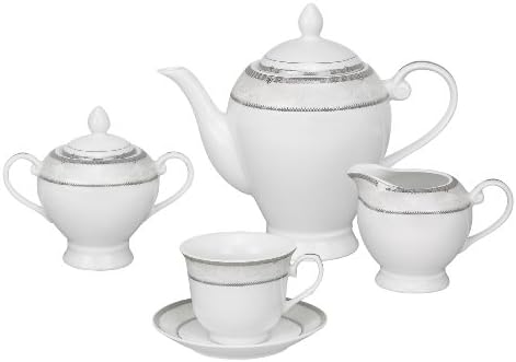 Lorren Home Trends 57-Piece Porcelain Dinnerware Set, Ballo, Service for 8 - Image 5