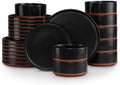 LIANYU 24 Piece Dinnerware Set for 8, Modern Style Stoneware Dinnerware Set by LIANYU