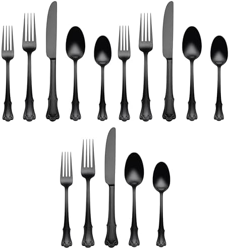 Oneida 896767 James Street Satin Black 20 Piece Flatware Set (Pack of 3) by Oneida