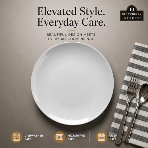 10 Strawberry Street 10.5" Catering Coupe Dinner Plate, Set of 12,White - Image 5
