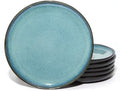 Pokini 10 Inch Ceramic Dinner Plates Set of 6, Wavy Rim Stoneware Plates by Pokini