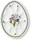 Portmeirion Botanic Garden 12-inch Devilled Egg Platter, Sweet Pea Motif - Durable Porcelain Serveware with Chip-Resistant Glaze - Dishwasher, Microwave, Freezer, Oven Safe Elegant Tableware by Portmeirion