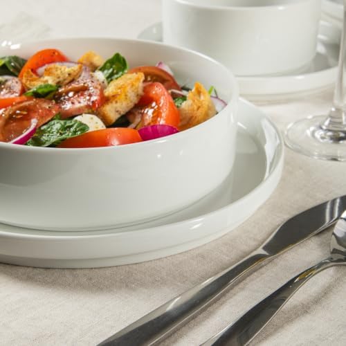 Gibson Home Plates and Bowls Set, 16 Piece Dinnerware Set for 4, White - Image 4