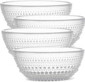 Clear Hobnail Glass Bowl Set of 4 Pressed Glass Bowls 20 oz by Yungala