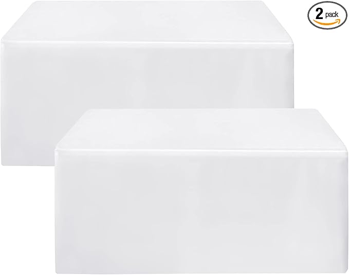 HolidayIdeas 2 Pack Fitted Table Clothes - 48 x 30 Inch - White Rectangle Tablecloths for 4 Foot Tables, Polyester Fabric Tablecloth for Folding Table, Parties, Birthday, Wedding, Trade Show