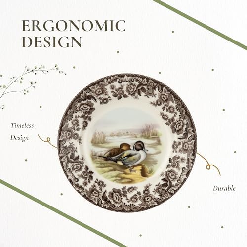 Spode – Woodland – Salad Plate - Pintail - Brown/White - Image 6